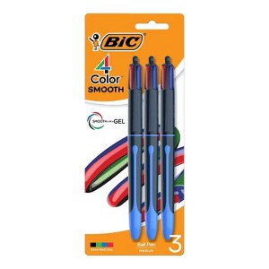 BIC 4-Color Smooth Retractable Ballpoint Pen Medium Point 1.0mm Assorted Colors 3/Pack (MMSP3-AST) - 1 of 4