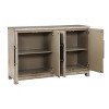 Treasure Trove Accents 4 Door Credenza: Mirrored Fretwork, Pine Surface, No Assembly Required - 4 of 4