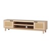 NicBex TV Stands for 80 inch TV,Modern Rattan Entertainment Center with 2 Cabinets and 2 Shelves,TV Console for Living Room,Bedroom,Home,Light Brown - 3 of 4