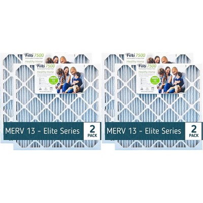 Filti 7500 Pleated Home HVAC Furnace MERV 13 Replacement Air Filter with Reduced Carbon Footprint and Nanofiber Technology
