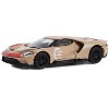 2022 Ford GT Heritage Edition #5 "1966 24 Hours of Le Mans" Gold Metallic with Red 1/64 Diecast Model Car by Greenlight - 2 of 3
