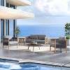 Decksplore 5PCS Patio Conversation Set Sofa Teak Seating Sofa Group Premium All-Weather Wicker Furniture Set for Meeting&Relax - 2 of 4