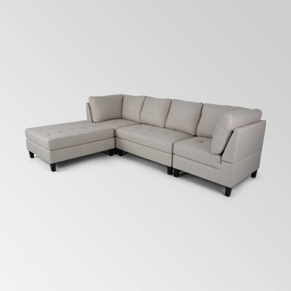 4pc Beckett Contemporary Sectional and Ottoman Set Beige - Christopher Knight Home was $1299.99 now $844.99 (35.0% off)