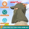 SUN CUBE Fishing Sun Hat with Neck Flap for Men UV Protection Cover Outdoor Bucket Cap with Face Covering for Hiking Running - 3 of 4