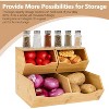 Set of 3 Bamboo Pantry Storage Bins with Lids, Stackable, for Potatoes & Onions - 3 of 4