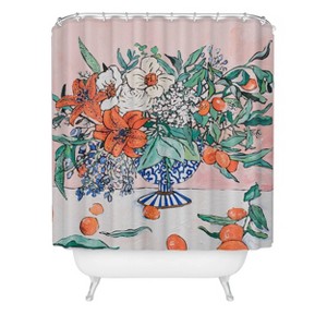 California Summer Bouquet Ora Shower Curtain - Deny Designs: Microfiber, Machine Washable, Ring Top Hanging Style - 1 of 3