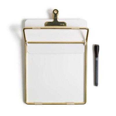 U Brands 8.5&#34;x11.7&#34; Adjustable Glass Desktop Easel with Gold Accents and Marker