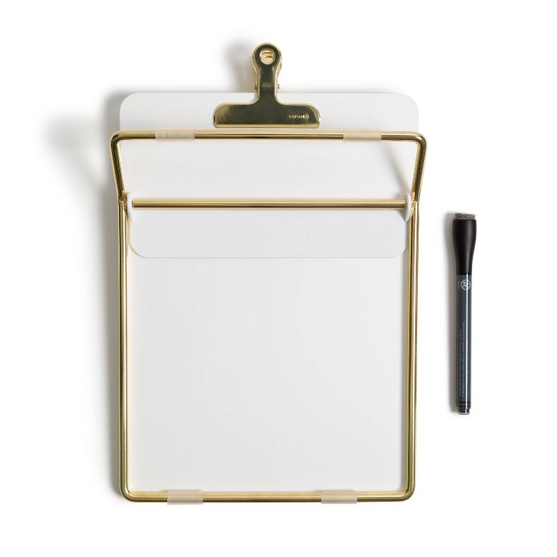 U Brands 8.5&#34;x11.7&#34; Adjustable Glass Desktop Easel with Gold Accents and Marker, 4 of 9