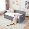 Twin Size Upholstered Daybed with Trundle for Bedroom, Living Room, or Guest Room - 4 of 4