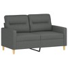 vidaXL 3-Piece Modern Sofa Set with Footstool and Pillows in Dark Gray Fabric – Ideal for Living Room, Lounge Area or Bedroom - 2 of 4