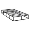 Twin Size Metal Bed Frame with Textured Fabric Cover for Bedroom - 2 of 4
