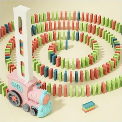 Probe Hues Domino Train Toy for Kids, Automatic Stacking Game, Montessori Educational Toy, Ages 3-8