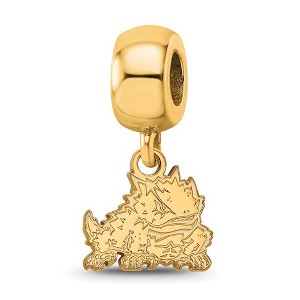 Black Bow Jewelry 14k Yellow Gold Plated Sterling Silver Texas Christian Horned Frogs NCAA Bead Charm - 1 of 4