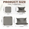 Unique Bargains PU Leather Anti-Slip Square Key Jewelry Valet Tray 4.9" x 4.9" 2 Pcs Light Gray - 2 of 4
