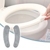 Unique Bargains 2 Pair Toilet Seat Cover Pad Bathroom Warm Toilet Seat Cushion Washable Reusable - 2 of 4