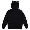 Kawaii Cat Women's Black Long Sleeve Hooded Sweatshirt With 3D Ears - 3 of 3