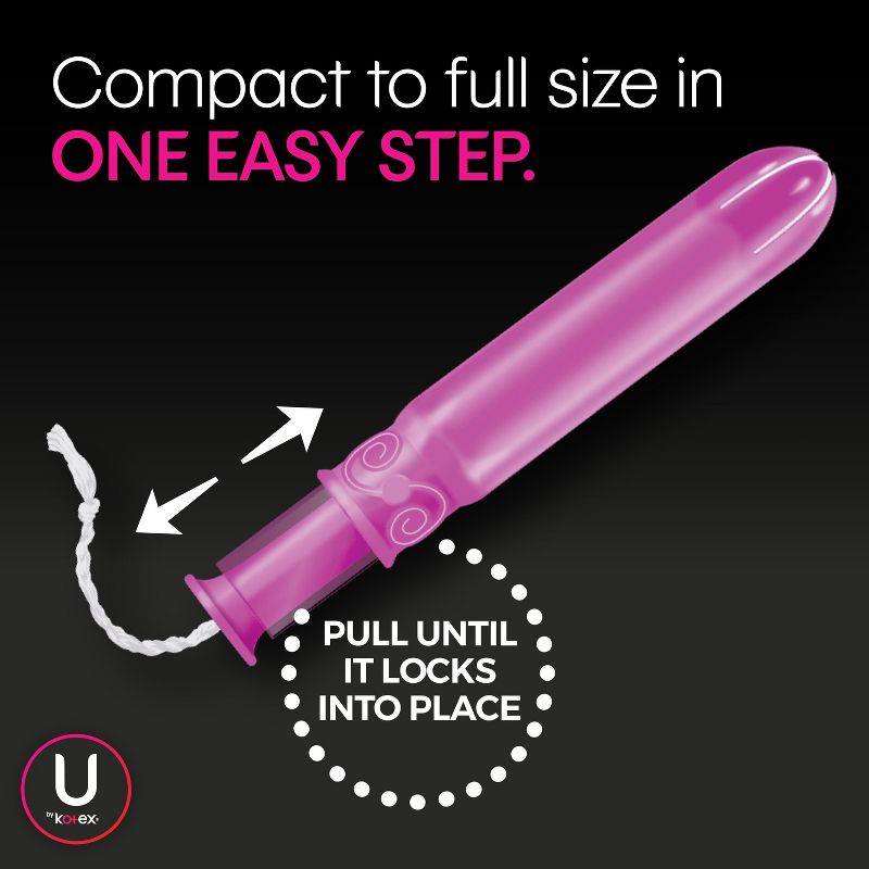 U by Kotex Click Tampons - Multipack - Compact Tampons - Regular/Super Absorbency - Unscented, 5 of 14