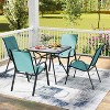 ADILE Outdoor Stackable Heavy Duty Dining Chairs Set of 4, Turquoise Blue - 2 of 4