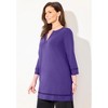 Catherines Women's Plus Size Suprema Studio Lattice Trim Tunic - 4 of 4