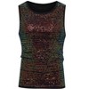 Lars Amadeus Men's Sparkly Sequins Crew Neck Party Club Metallic Tank Top - 2 of 4