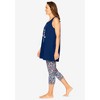 Dreams & Co. Plus Size Scoopneck Tank & Capri Legging PJ Set - 4 of 4