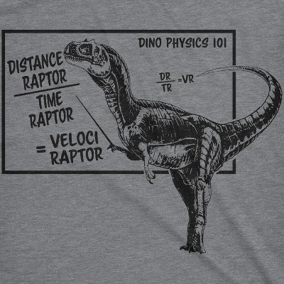 Мужские футболки Crazy Dog T-Shirts, Inc. Mens Velociraptor T shirt Funny Physics Joke Raptor Dinosaur Novelty Saying - Crazy Dog Men's T Shirt With Dinosaur Sayings Dark Grey XL — фото 2