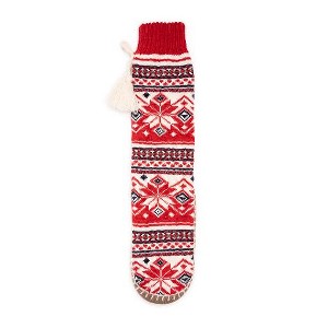MUK LUKS Women's Tassel Slipper Socks - 1 of 4