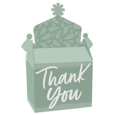 Big Dot of Happiness Sage Green Elegantly Simple - Treat Box Party Favors - Guest Party Favors Goodie Gable Boxes - Set of 12