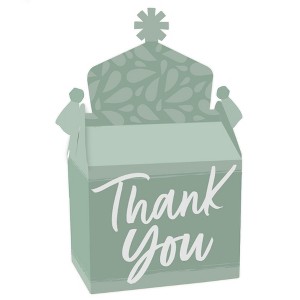 Big Dot of Happiness Sage Green Elegantly Simple - Treat Box Party Favors - Guest Party Favors Goodie Gable Boxes - Set of 12 - 1 of 4