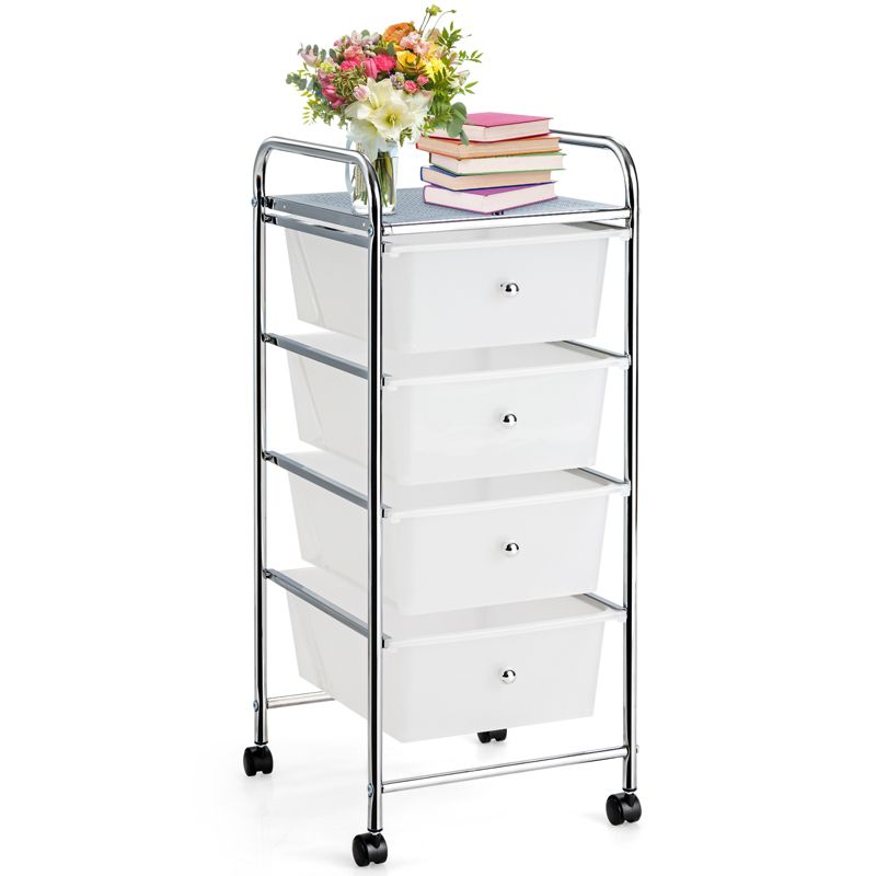Tangkula 4 Drawer Cart Storage Container Bins with wheels for Home&School&Office, 1 of 10