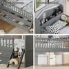 BABYYER Twin Size Bed Frame with 4 Storage Drawers, Kids Low Loft Bed with House Shape Headboard and Guardrails, Platform Bed for Girls Boys - 3 of 4