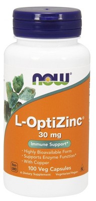 L-OptiZinc 30 mg by Now Foods  -  100 Capsule