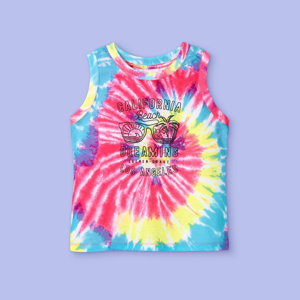 Girls' Tie-Dye Tank Pajama Top - More Than Magic Pink XS