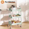 MAYEERTY 3 Tier Small Rolling Cart, Metal Utility Storage Organizer Kitchen Trolley Bathroom Laundry Room Bar Office Shelves - 2 of 4