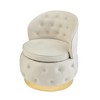 360° Swivel Barrel Accent Chair with Storage, Velvet Round Club Chair for Living Room, Bedroom, Office - 3 of 4