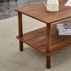 2-Tier Coffee Table for Living Room Furniture,Rectangular Center Table with Open Storage Shelf,Rounded Rubberwood legs - 3 of 4
