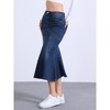 Allegra K Women's Fishtail Washed Midi Jean Bodycon Skirt - 4 of 4
