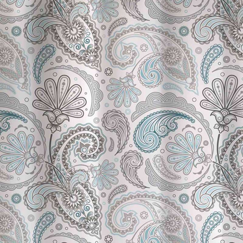 Floral Swirls Shower Curtain Blue/Gray - Cassadecor, 3 of 7