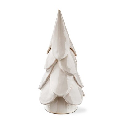 TAG Vail Large White Tree Decor Ceramic Holiday Sculpture 6.5x6.5x14 in Perfect for Christmas Decor