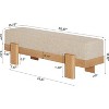 Tribesigns 55" Upholstered Entryway Bench, Shoe Bench with Fabric Padded Seat, End of Bed Stool for Bedroom, Entrance, Living Room - 3 of 4