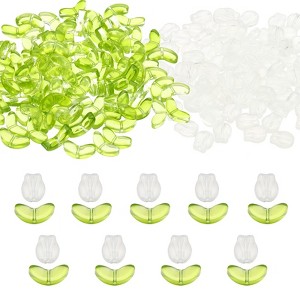 Unique Bargains Craft Embellishments Tulip Flower Crystal Glass Beads 200 Pcs - 1 of 4