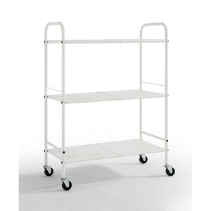 SunnyPoint 3-Tier Wide Rolling Organizer Utility Craft Cart White (YJ-WIDE-W) - 1 of 4