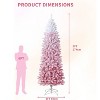 Clearance! 6 FT Prelit Blue Gradient Snow Flocked Christmas Tree, Slim Pencil Xmas Tree, Hinged Branches, Easy Setup - 2 of 4