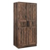 JUJABU 2-Door Wooden Wardrobe Armoire with LED, Hanging Rod and 4 Storage Shelves, - 2 of 4