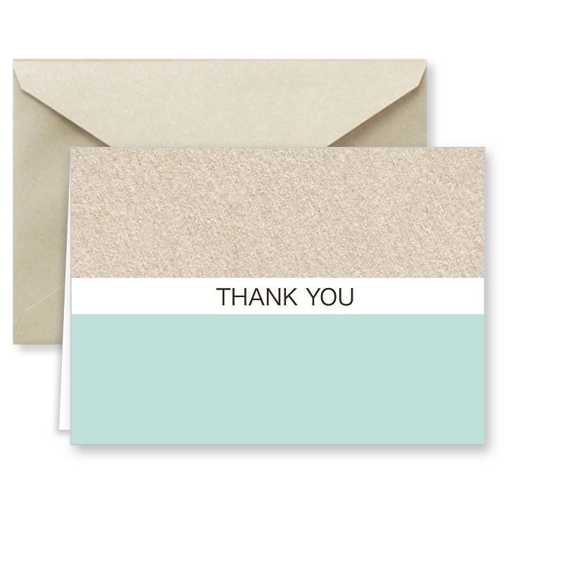 Paper Frenzy Purple and Mint Designer Thank You Note Card Collection with Envelopes - 25 pack, 4 of 7