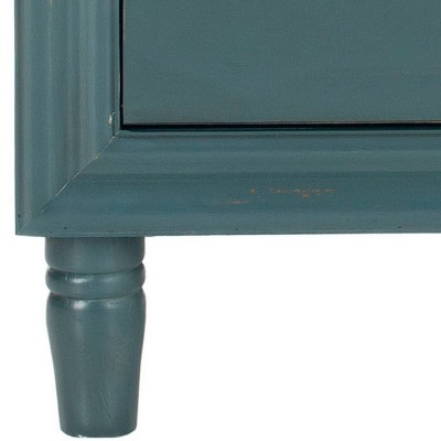 Transitional Blue-Gray 2-Drawer Nightstand in Steel Teal