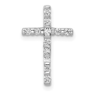 Black Bow Jewelry 14k White Gold 1/4 Ctw Diamond Latin Cross Slide Pendant, 11 x 18mm - 1 of 4