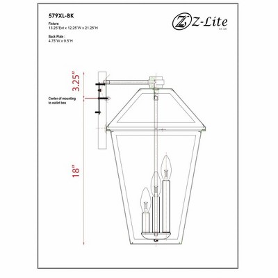 Black Dimmable Lantern Style Outdoor Wall Sconce
