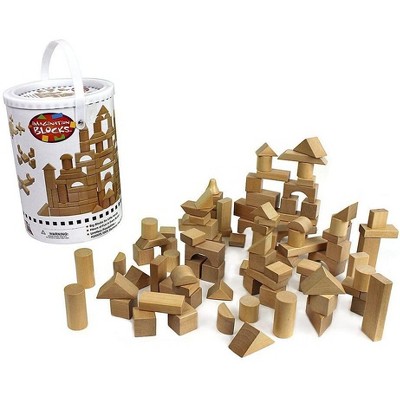 Right Track Toys Wooden Blocks Toy Set for Building, 100 Pieces