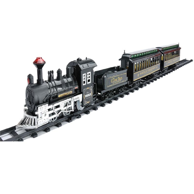 Northlight 14-Piece Battery Operated Lighted and Animated Classic Train Set with Sound 10.5", 1 of 5